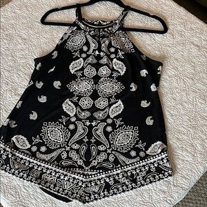 Black and White Paisley Halter Top - Women's